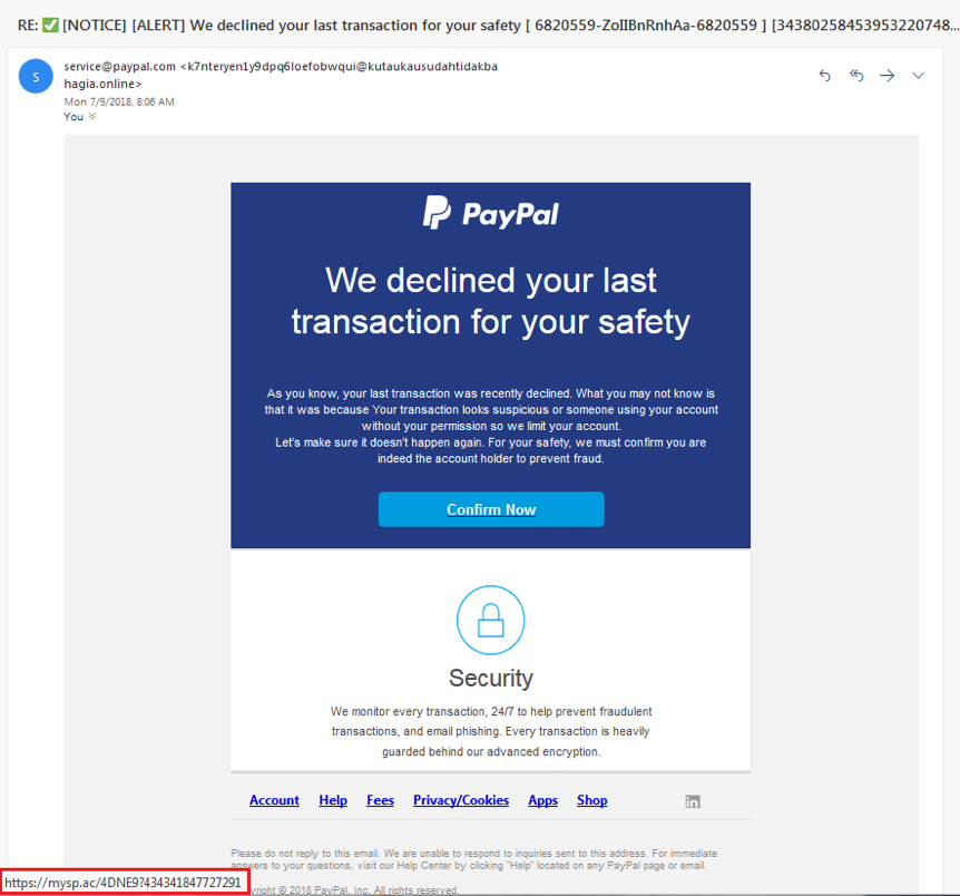PayPal Phishing E-Mail