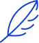 blauer Umriss eines Federsymbols