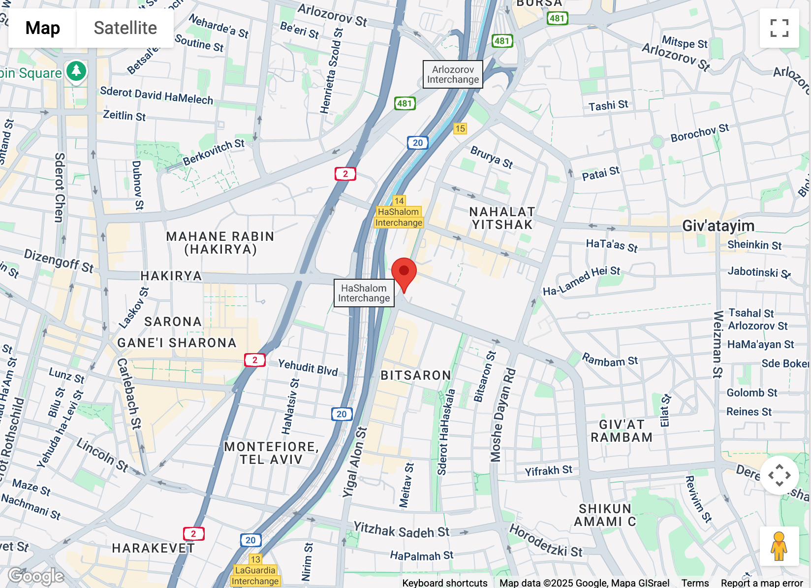 Kartenbild des Malwarebytes in Tel Aviv, Israel
